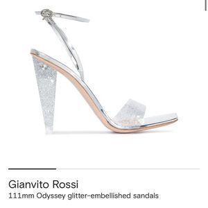 Gianvito Rossi silver Odyssey glitter-embellished sandals  size 35